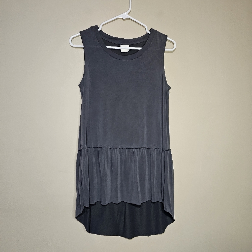 Anthropologie Mote Peplum Tank Top Super Soft Layering Piece Gray Women's Small